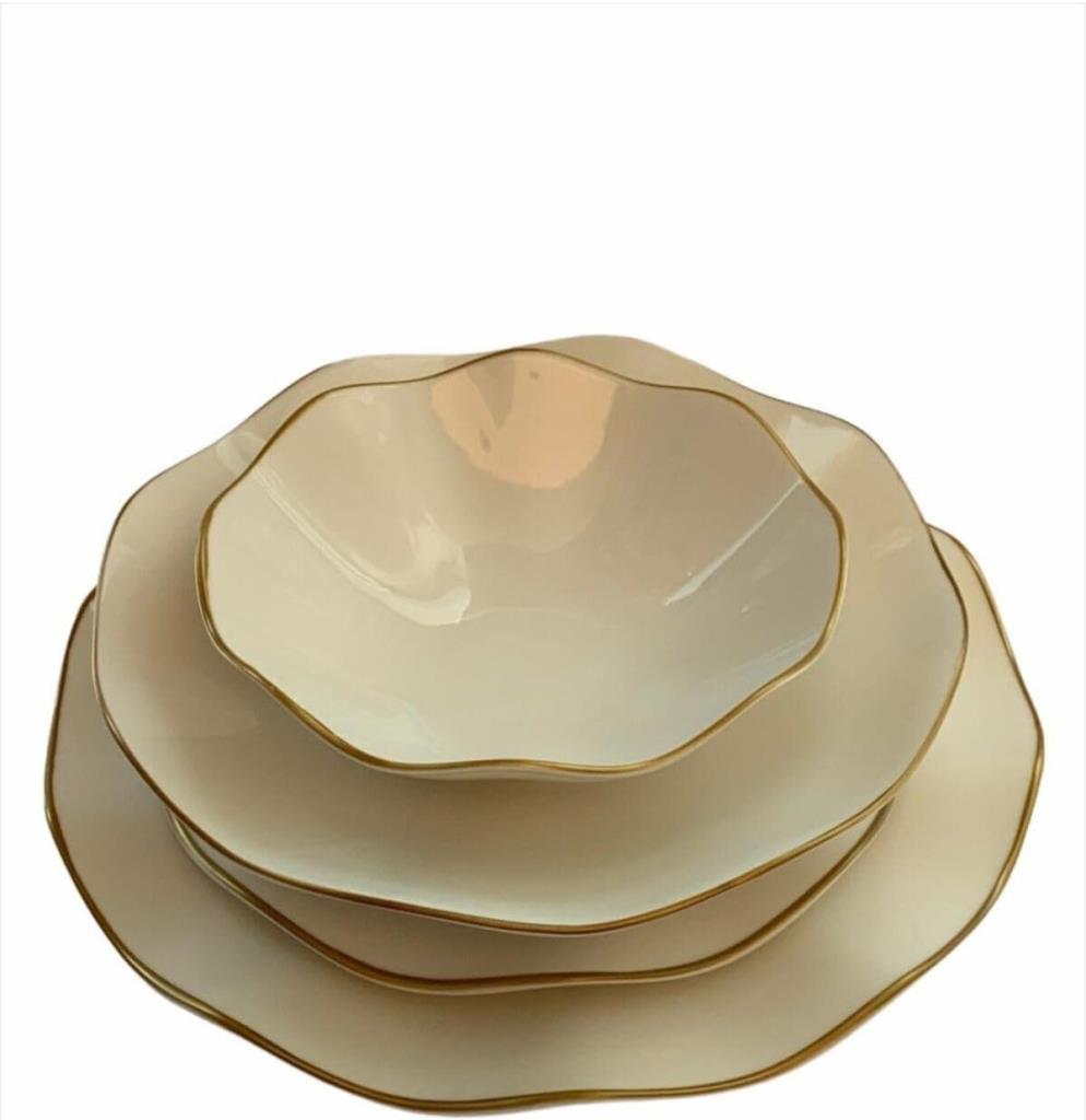 Güral Porselen Nesrin Nes24y430gd Gold 24 Parça 6 Kişilik Yemek Takımı - Outlet