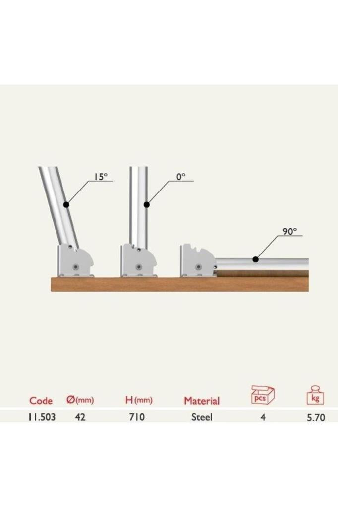 Gürçay Katlanır Masa Ayağı 11.503 (4'lü) Parlak Krom