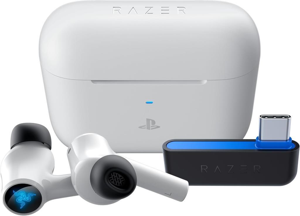 Razer Hammerhead HyperSpeed - Playstation için Kablosuz Çoklu Platform Oyun Kulaklığı (HyperSpeed Kablosuz, Aktif Gürültü Önleme, Bluetooth 5.2, 30 Saate Kadar Pil Ömrü) Beyaz Outlet
