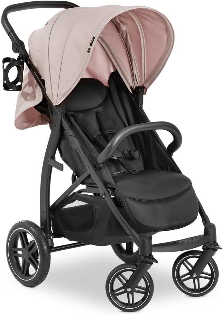 Hauck Buggy Rapid 4D, doğumdan itibaren 22 kg'a kadar çocuklar için uzanma fonksiyonlu, lastik tekerlekli, bardak tutucu, UPF 50+, küçük katlanabilir, 3 kg'a kadar XL sepet (Dusty Rose) Outlet