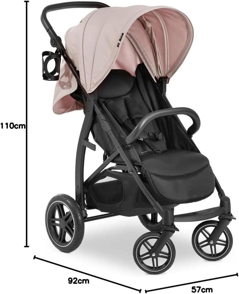 Hauck Buggy Rapid 4D, doğumdan itibaren 22 kg'a kadar çocuklar için uzanma fonksiyonlu, lastik tekerlekli, bardak tutucu, UPF 50+, küçük katlanabilir, 3 kg'a kadar XL sepet (Dusty Rose) Outlet