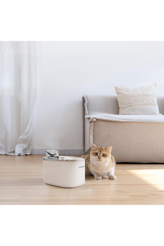 Haustier WF007L 3.5 lt Otomatik Beyaz Kedi Su Pınarı