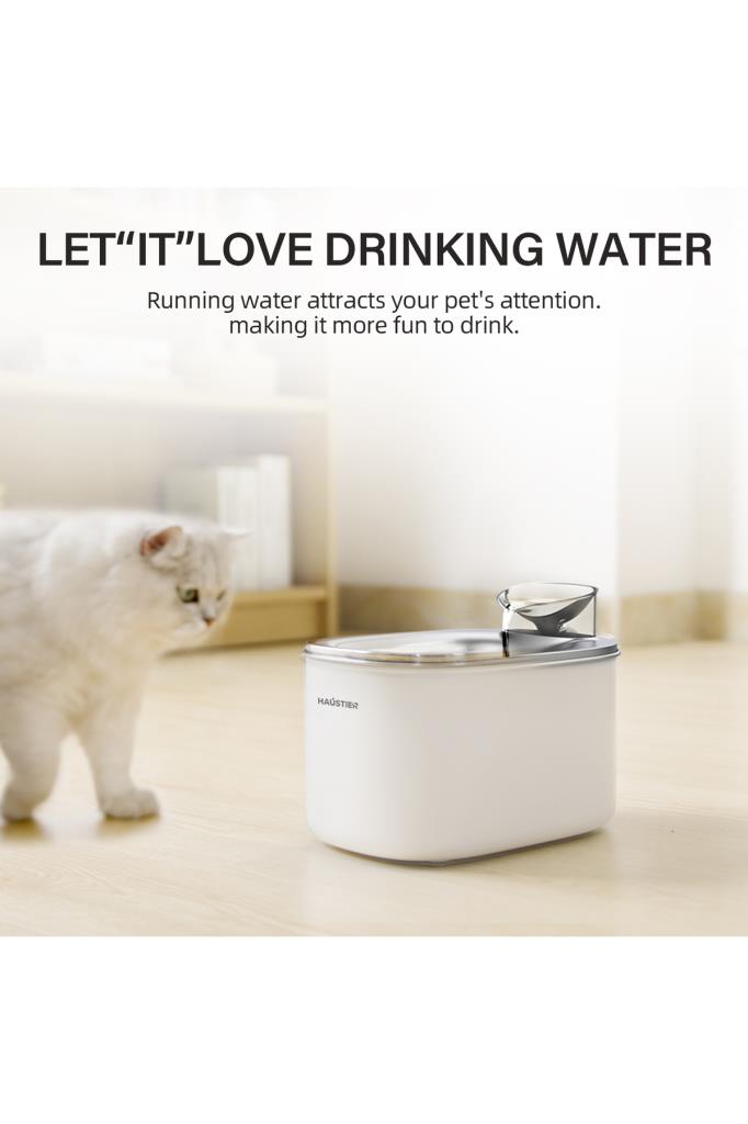 Haustier WF007L 3.5 lt Otomatik Beyaz Kedi Su Pınarı