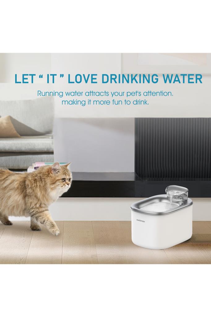 Haustier WF007L 3.5 lt Otomatik Beyaz Kedi Su Pınarı