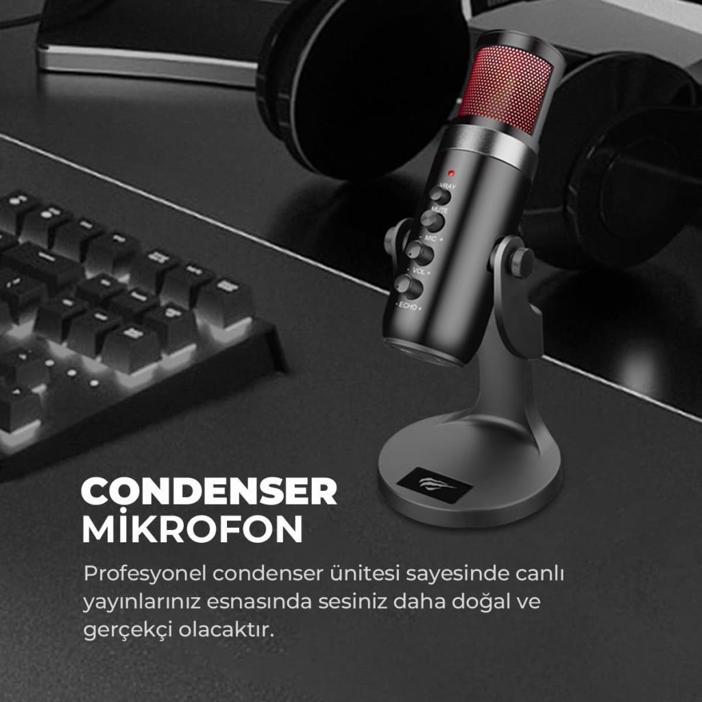 Havit Gamenote GK59 RGB Profesyonel Oyuncu Mikrofonu - TEŞHİR