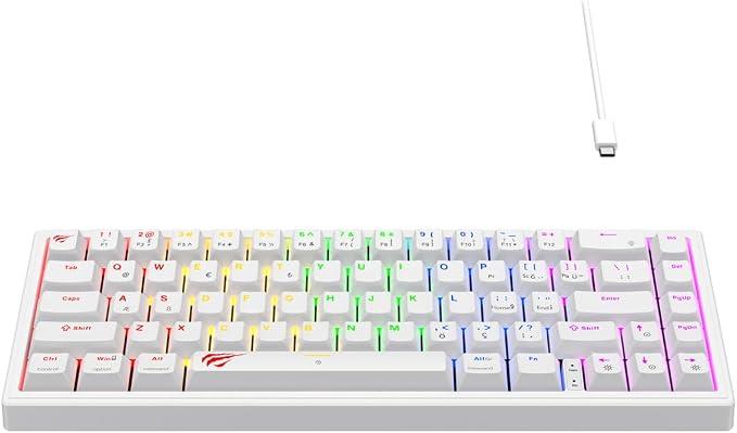 Havit Gamenote KB874L Beyaz RGB %60 TKL Red Switch Kablolu Mekanik Oyuncu Klavyesi - TEŞHİR