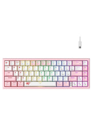 Havit Gamenote KB874L Pembe RGB %60 TKL Red Switch Kablolu Mekanik Oyuncu Klavyesi - Outlet
