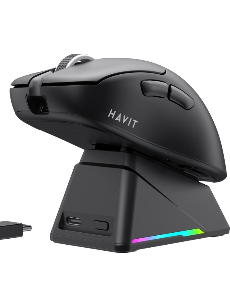 Havit Gamenote MS955WB RGB Wireless Gaming Mouse 3 Modlu + Şarj İstasyonu Ekranlı (Siyah)