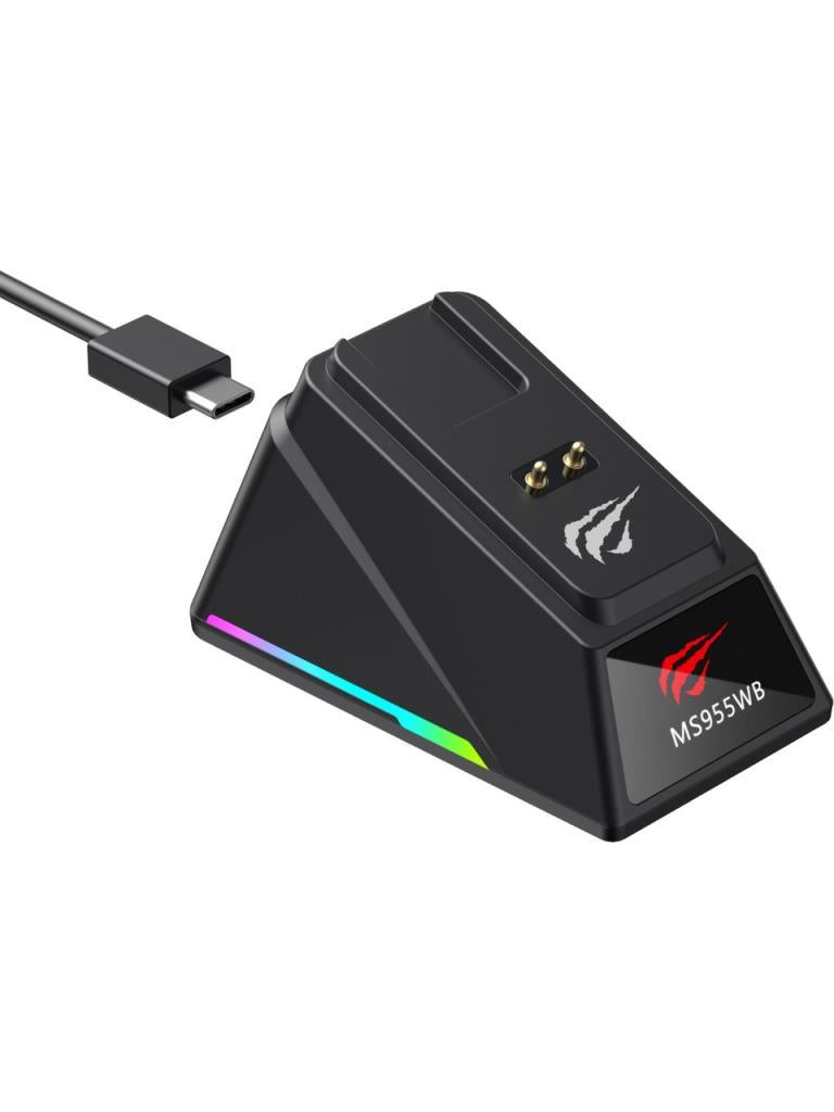 Havit Gamenote MS955WB RGB Wireless Gaming Mouse 3 Modlu + Şarj İstasyonu Ekranlı (Siyah)