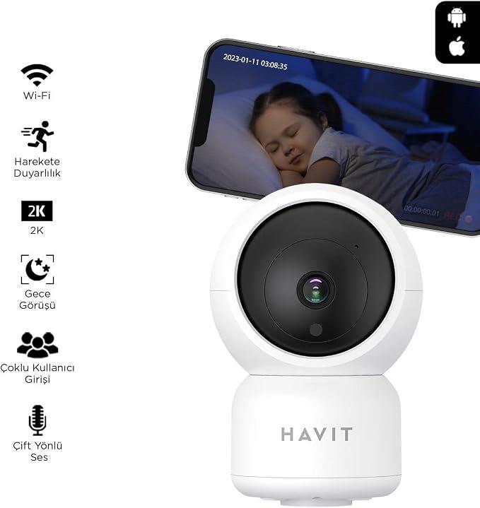 Havit IPC30 Smart 360° 2K Gece Görüşlü IP Wi-Fi Güvenlik Kamerası - OUTLET