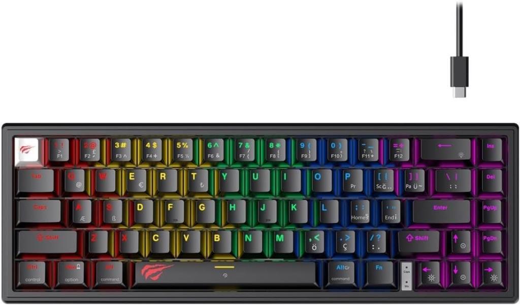 Havit Gamenote KB874L Siyah RGB %60 TKL Red Switch Kablolu Mekanik Oyuncu Klavyesi