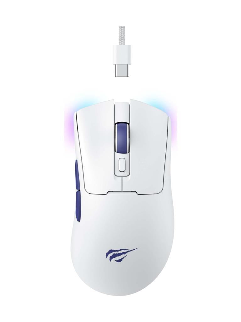 Havit Gamenote MS966WB Beyaz RGB Şarjlı Optik Kablolu/Kablosuz Oyuncu Mouse