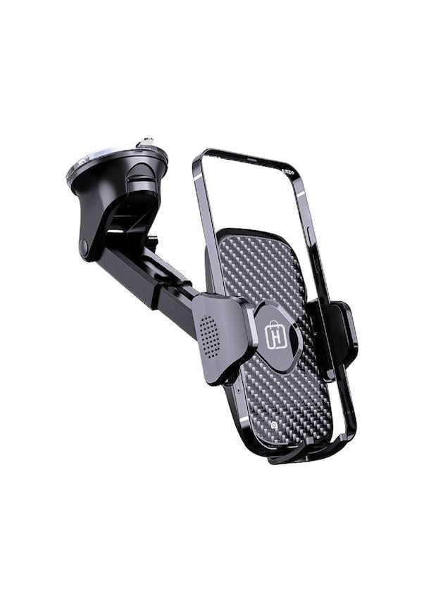 Hobimtek HB-01 Otomatik Klipsli Araç İçi Telefon Tutucu Cam ve Torpido Uyumlu Siyah