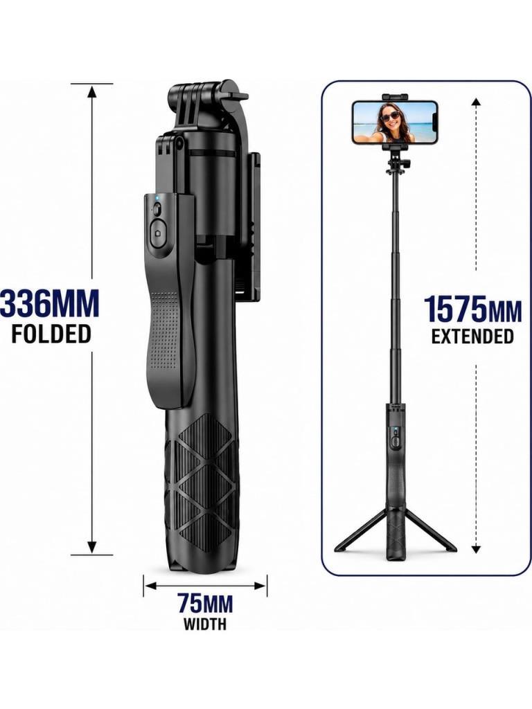 Hepu SF-11 Bluetooth Kumandalı Uzatılabilir Selfie Stick Tripod – Kablosuz Çekim Destekli Katlanabilir ve Taşınabilir Tasarım