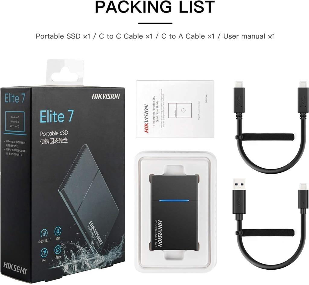 Hikvision 1 TB HS-ESSD-Elite 7 SSD USB 3.2 Taşınabilir Disk - Outlet