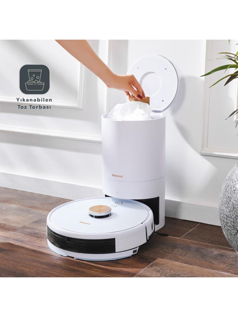 Homend Alex Laser Power 1284H Toz Hazneli Moplu 3 in 1 Akıllı Robot Süpürge-TEŞHİR