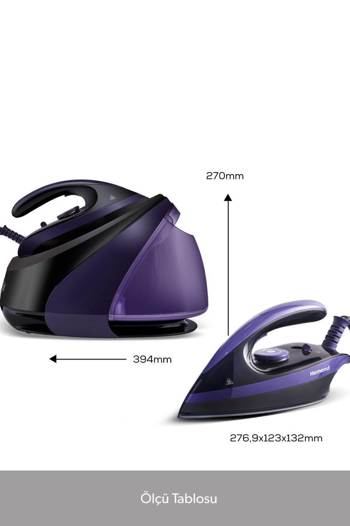 Homend Jetsteam 1173H Mor Siyah 3000 W Buhar Kazanlı Ütü Teşhir