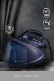 Homend Steamwork 1168H Lacivert 2400 W Buhar Kazanlı Ütü Teşhir