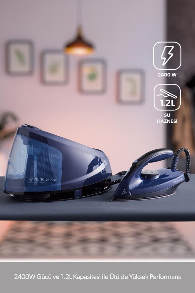 Homend Steamwork 1168H Lacivert 2400 W Buhar Kazanlı Ütü Teşhir