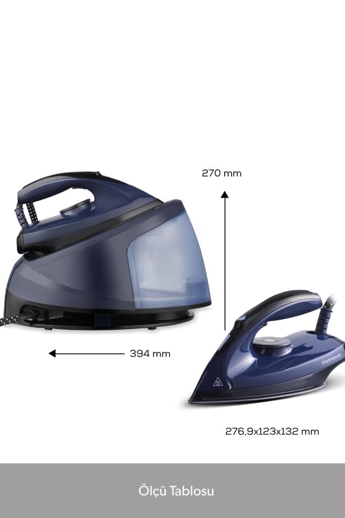 Homend Steamwork 1168H Lacivert 2400 W Buhar Kazanlı Ütü Teşhir