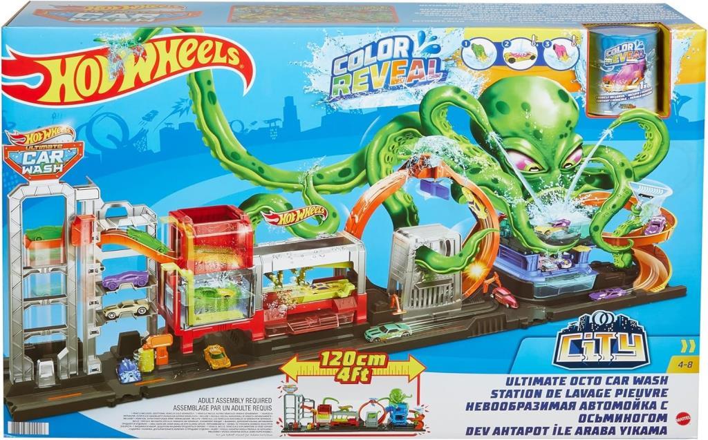 Hot Wheels Dev Ahtapot ile Araba Yıkama Oyun Seti GTT96 - Teşhir