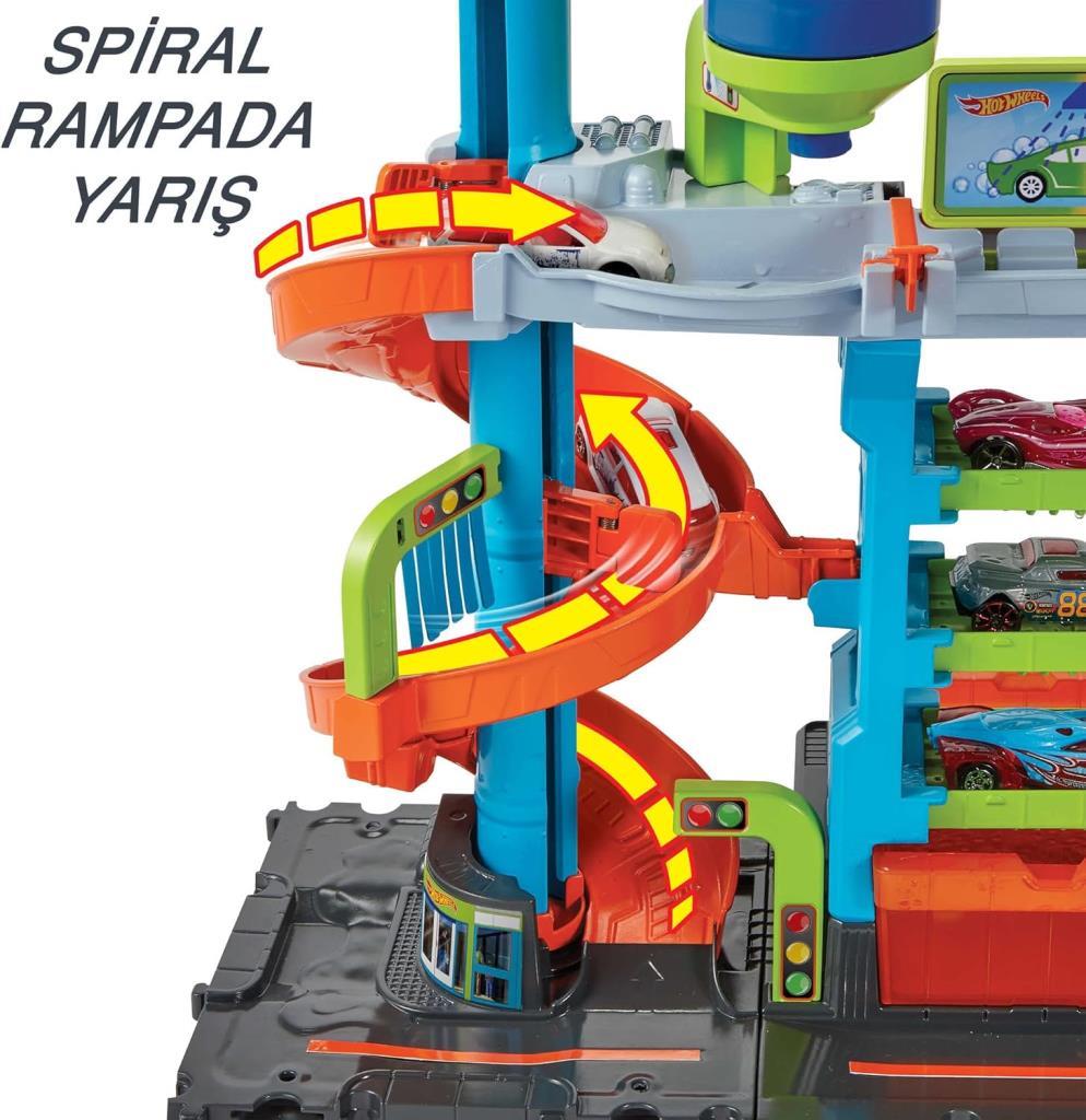 Hot Wheels Mega Araba Yıkama Kulesi HDP05 Teşhir