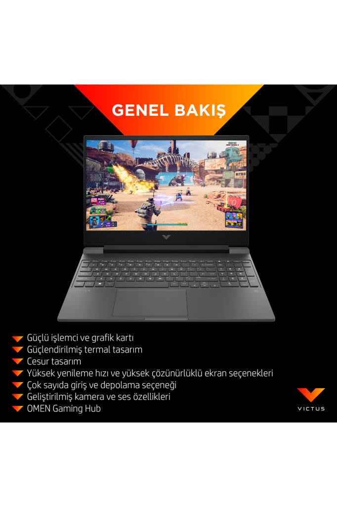 HP Victus 15-FB3705NT B9KM2EA Ryzen 5 8645HS 16 GB 512 GB SSD RTX3050 15.6" Full HD Gaming Laptop - OUTLET