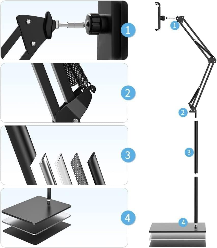 HT-47 Metal Cep Telefonu ve Tablet Standı Döner Başlıklı Dirsekli - Outlet
