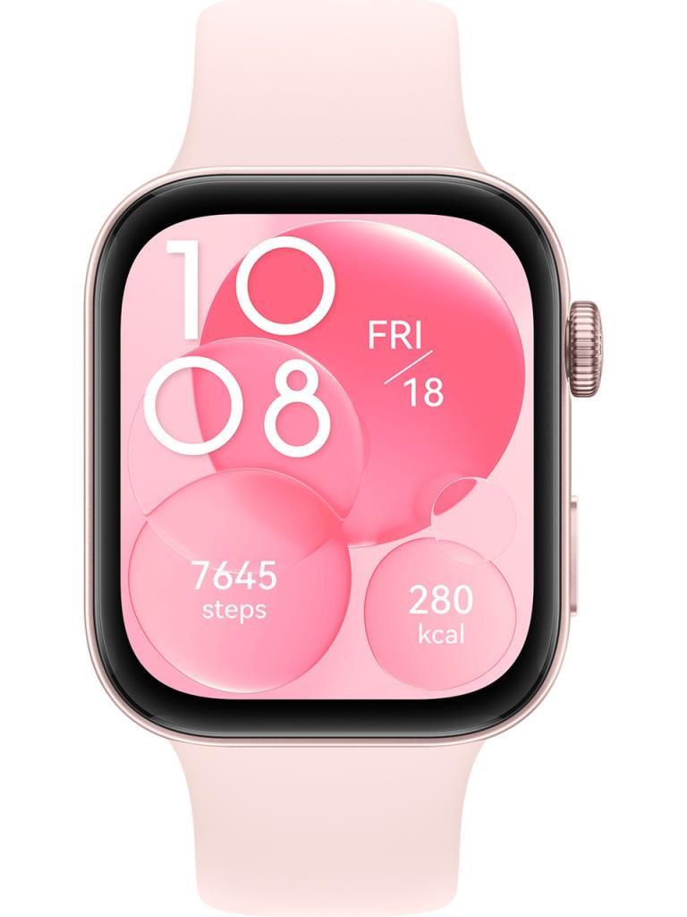 Huawei Watch Fit 3 Pembe Kauçuk Kayış Akıllı Saat