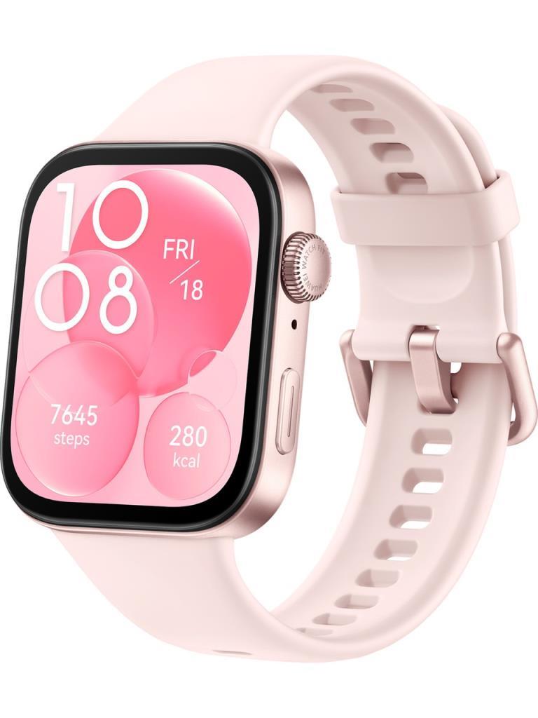 Huawei Watch Fit 3 Pembe Kauçuk Kayış Akıllı Saat Teşhir