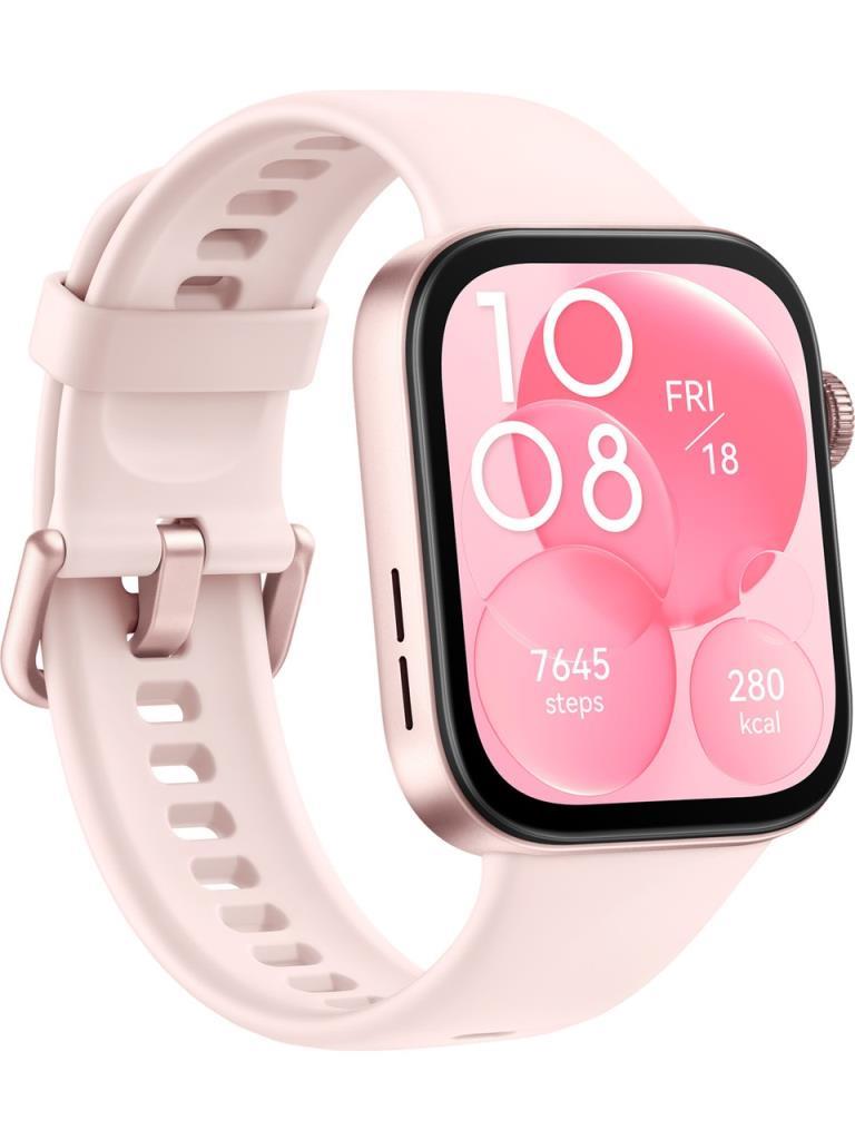 Huawei Watch Fit 3 Pembe Kauçuk Kayış Akıllı Saat Teşhir