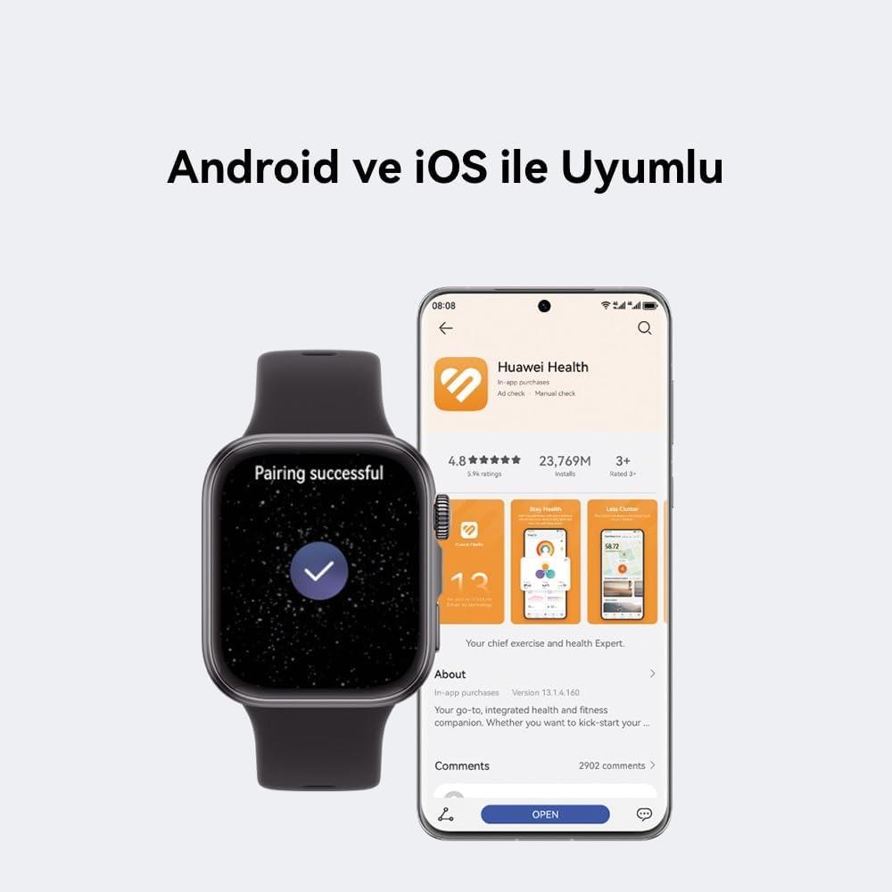 Huawei Watch Fit 4 Gri Sportif Örgü Kayış Akıllı Saat Teşhir