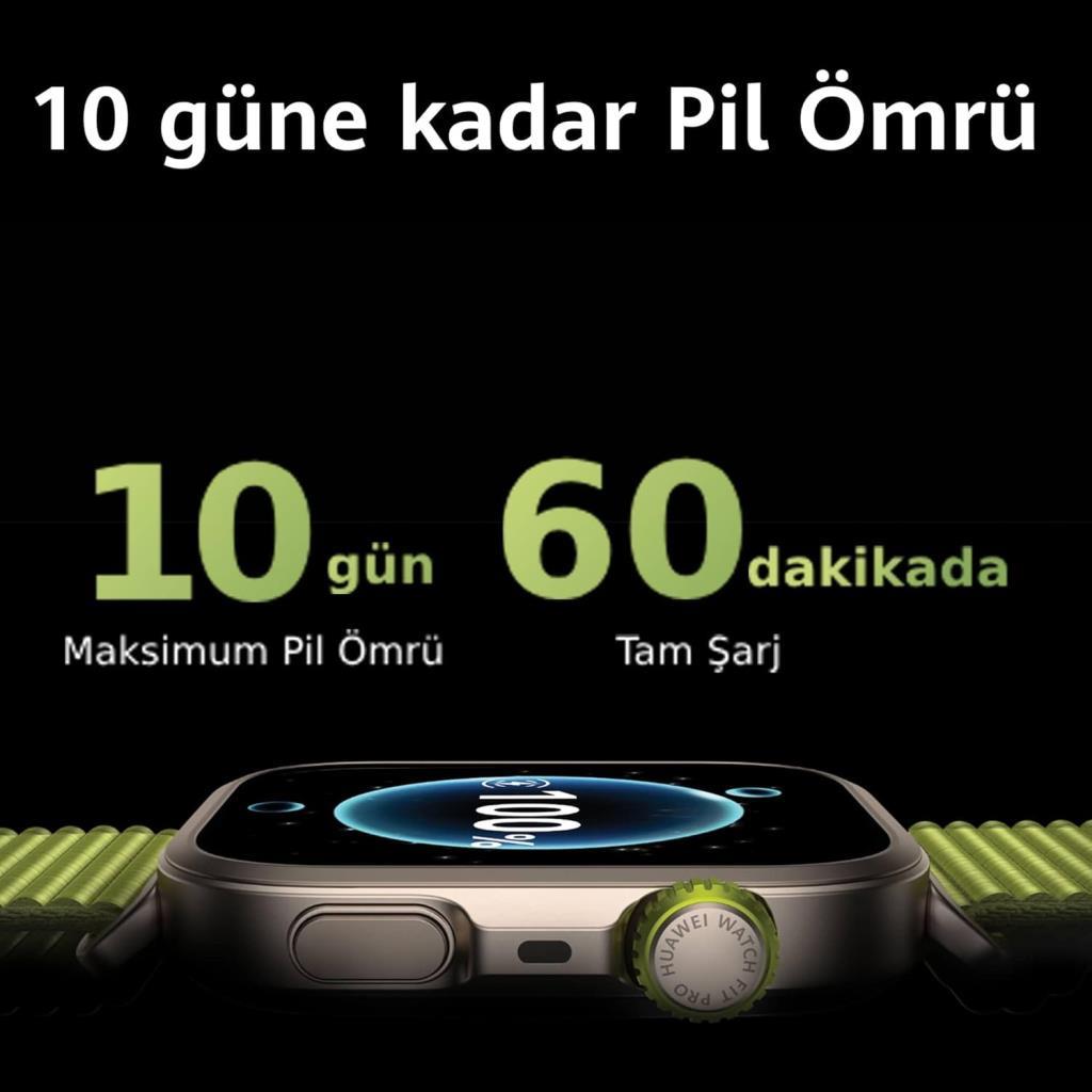 Huawei Watch Fit 4 Pro Siyah Kauçuk Kayış Akıllı Saat Outlet
