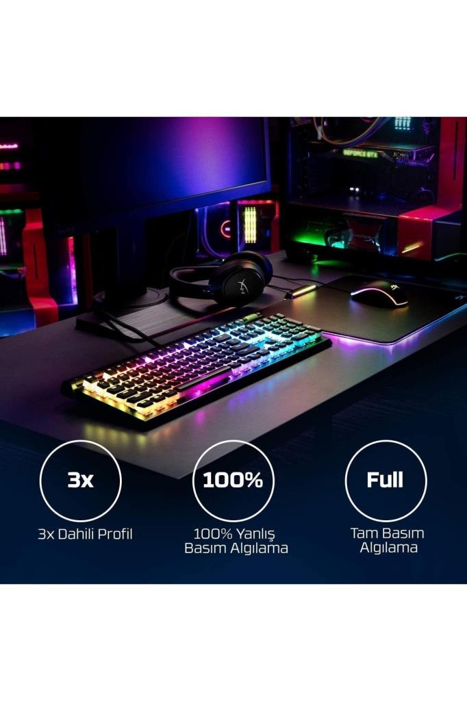 HyperX Alloy Elite 2 HKBE2X-1X-UK/G Red Switch Kablolu Mekanik Oyuncu Klavyesi Outlet