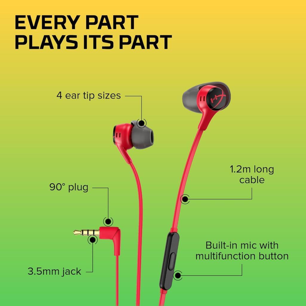 HyperX Cloud Earbuds II 705L8AA Kırmızı Kablolu Kulak İçi Oyuncu Kulaklığı