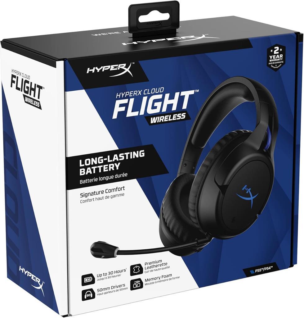 HyperX Cloud Flight PS5-PS4 4P5H6AA HHSF1-GA-BK/G Kablosuz Kulak Üstü Oyuncu Kulaklığı Outlet