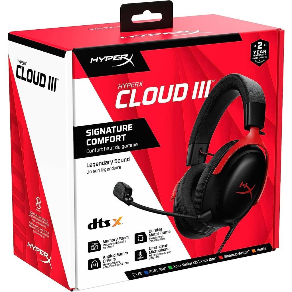 HyperX Cloud III 7.1 727A9AA Wired Over-Ear Gaming Headset with Microphone Outlet