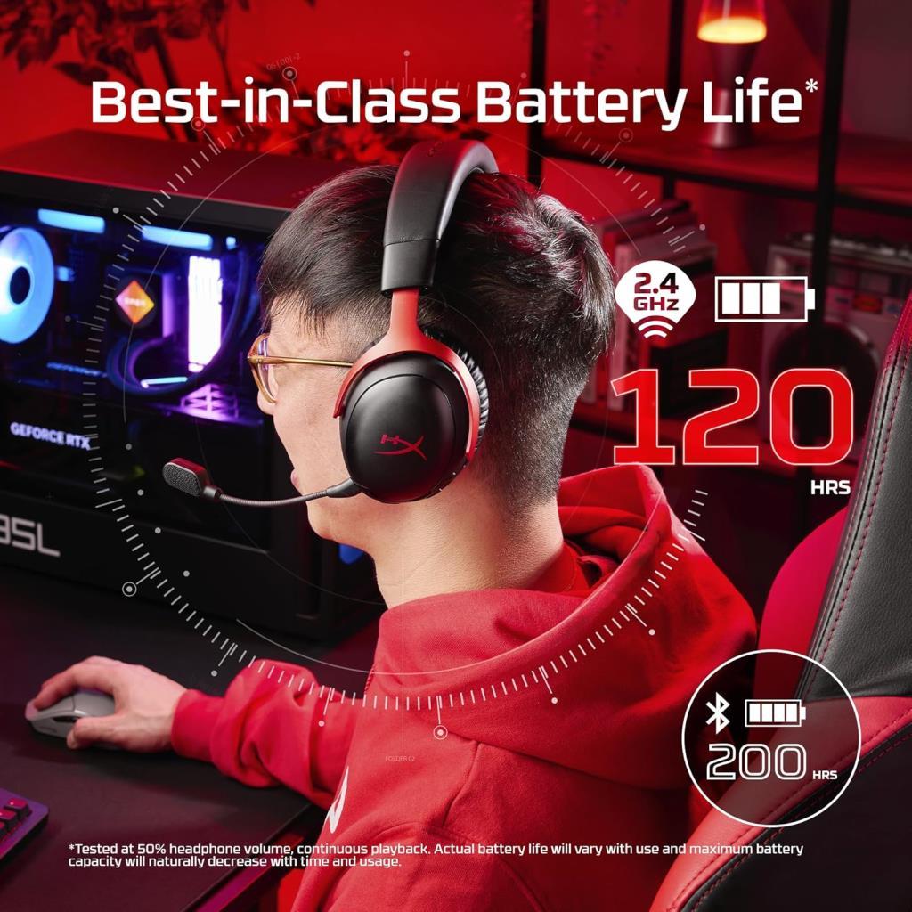 HyperX Cloud III S A59Z0AA Siyah-Kırmızı Kablosuz Kulak Üstü Oyuncu Kulaklığı - Outlet