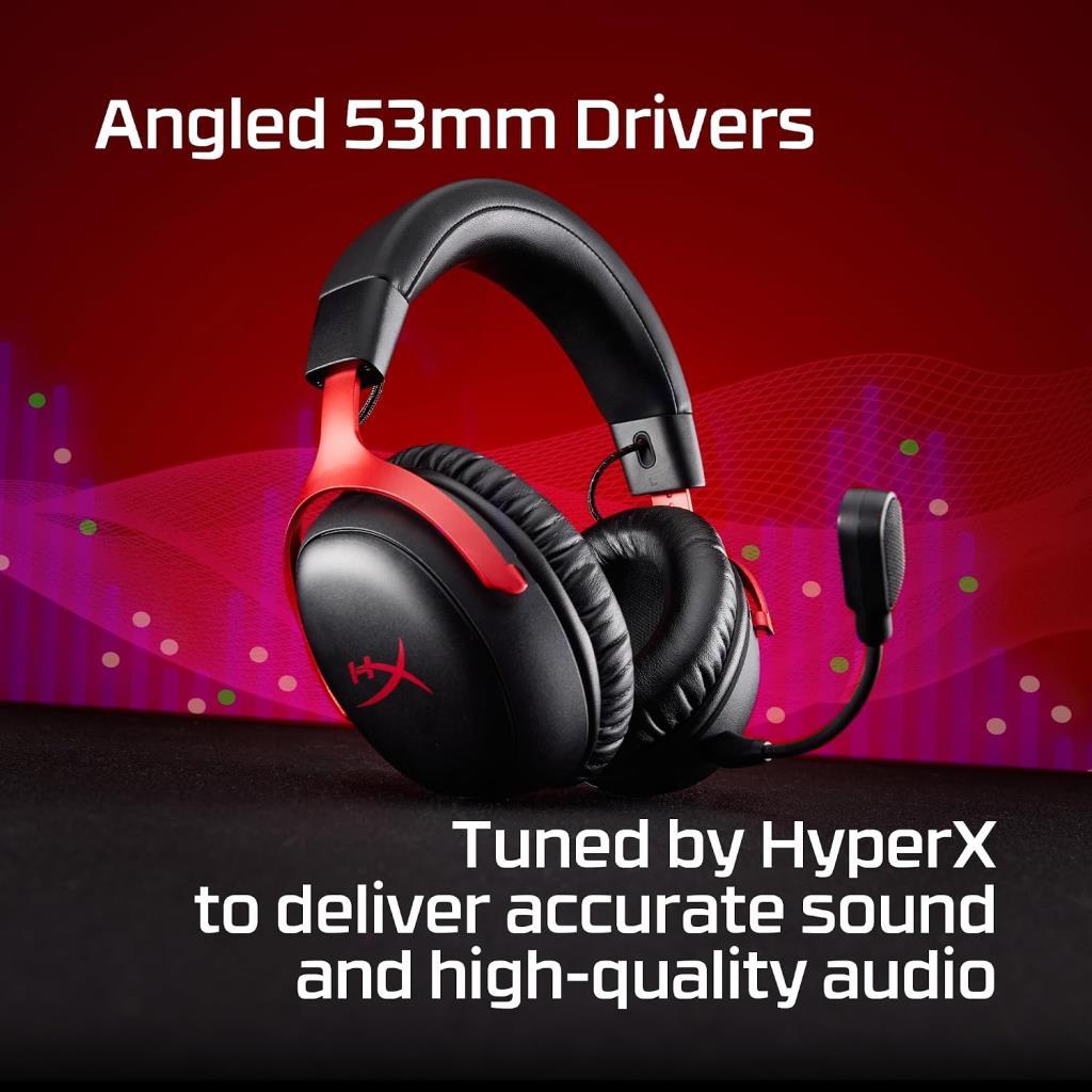 HyperX Cloud III S A59Z0AA Siyah-Kırmızı Kablosuz Kulak Üstü Oyuncu Kulaklığı - Outlet