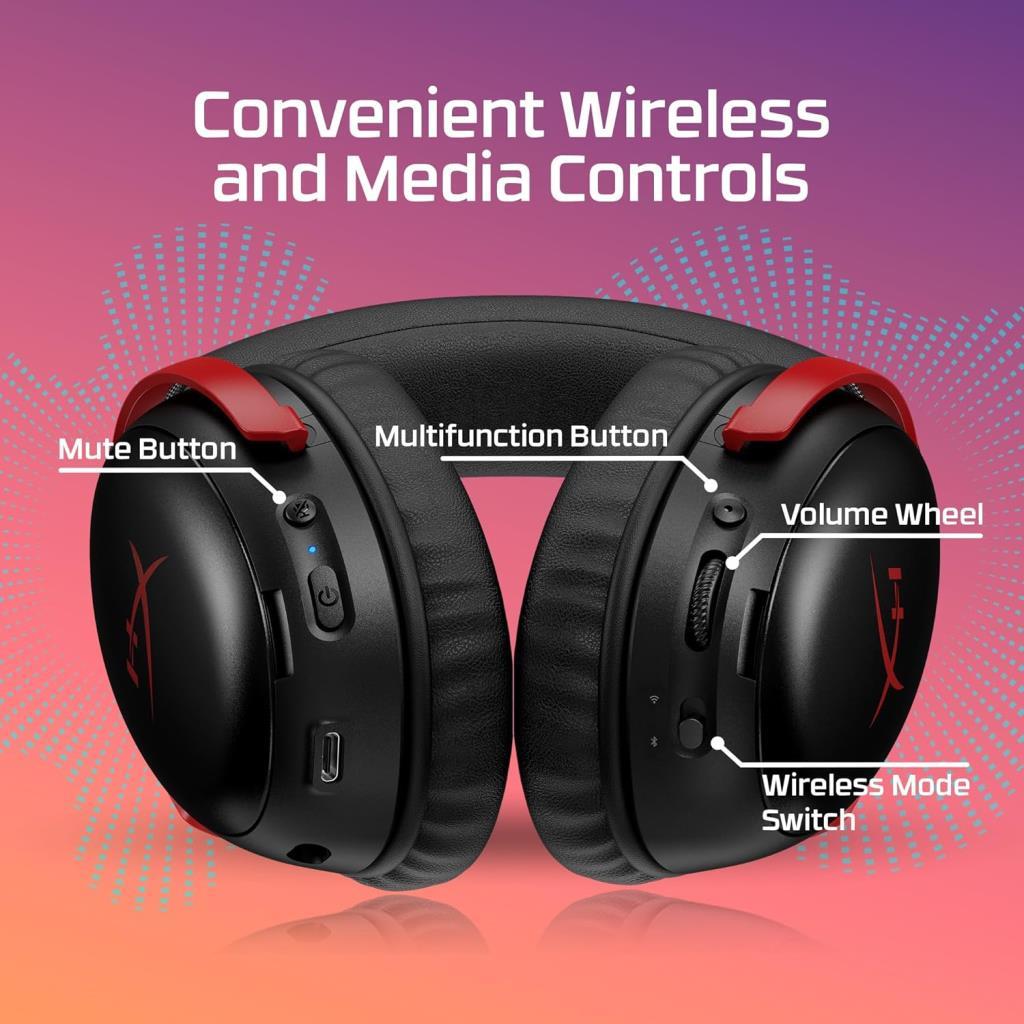 HyperX Cloud III S A59Z0AA Siyah-Kırmızı Kablosuz Kulak Üstü Oyuncu Kulaklığı - Outlet