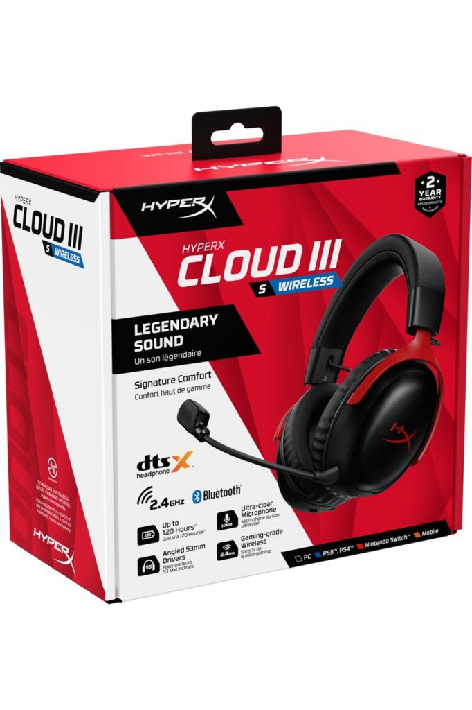 HyperX Cloud III S A59Z0AA Siyah-Kırmızı Kablosuz Kulak Üstü Oyuncu Kulaklığı Teşhir