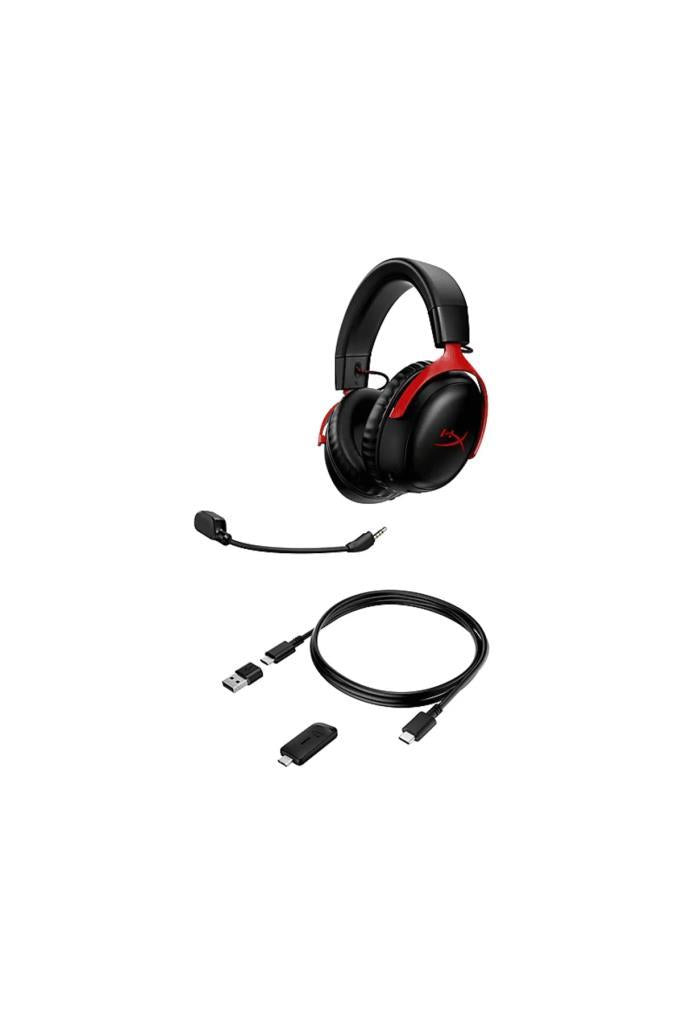 HyperX Cloud III 7.1 77Z46AA Siyah-Kırmızı Kablosuz Mikrofonlu Kulak Üstü Oyuncu Kulaklığı - TEŞHİR