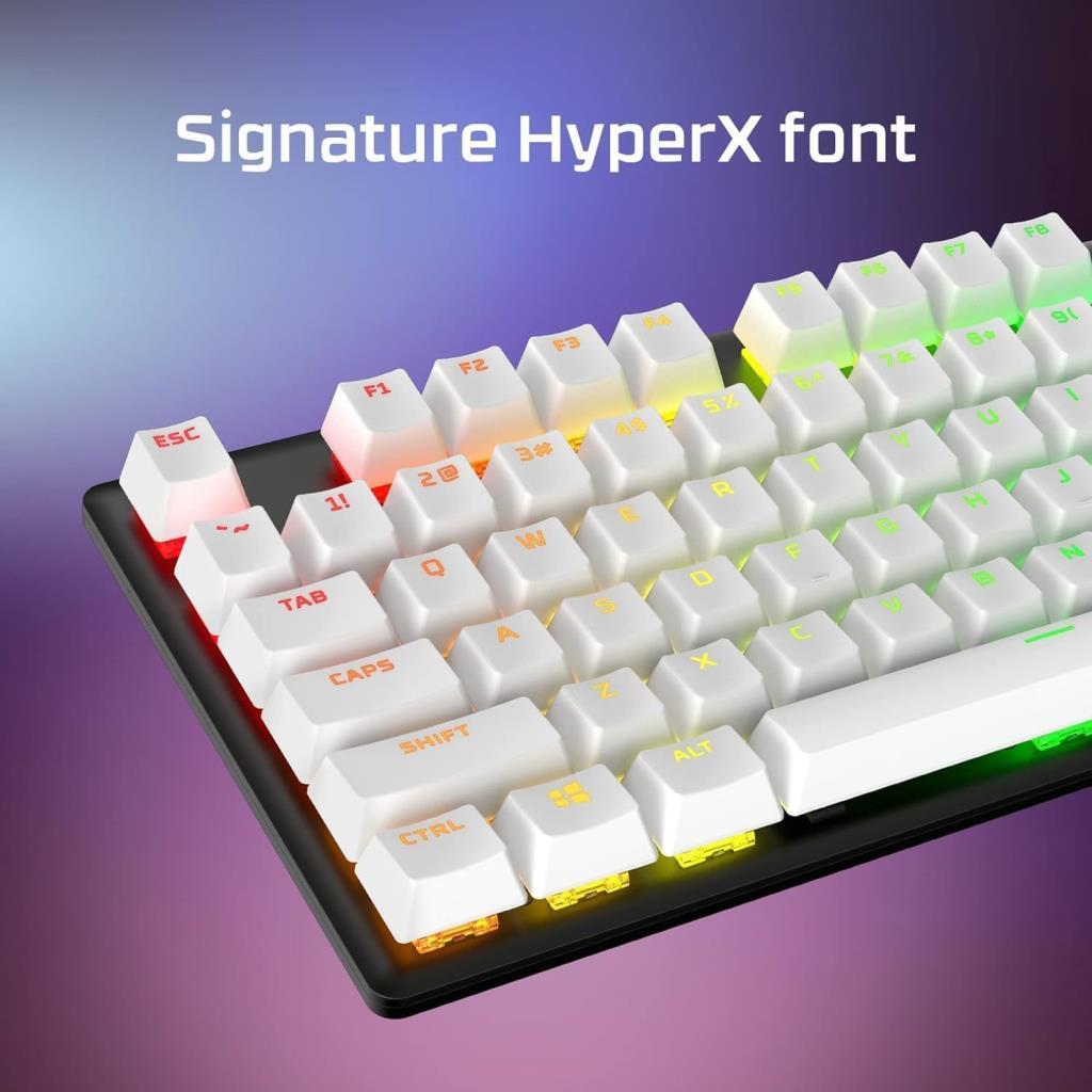 HyperX PBT Keycaps Full Key Set, Double Shot PBT Material, English (US) Layout, 104 Keys White