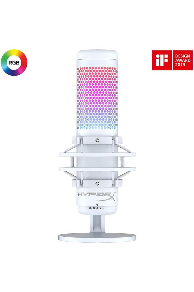 HyperX Quadcast S White RGB Oyuncu Mikrofonu Teşhir