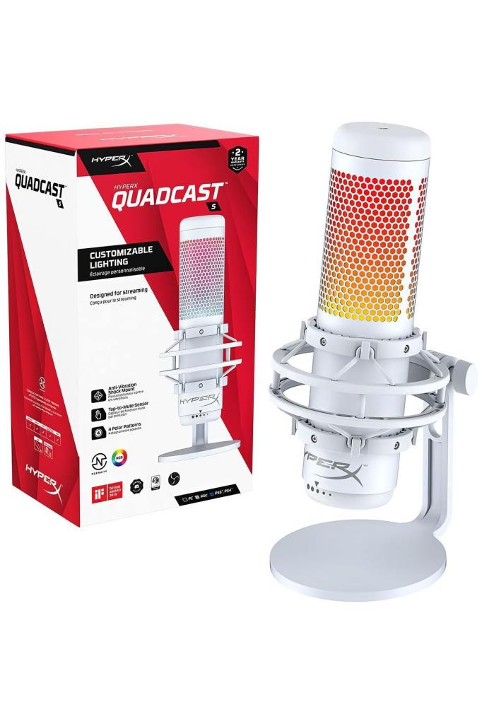 HyperX Quadcast S White RGB Oyuncu Mikrofonu Teşhir