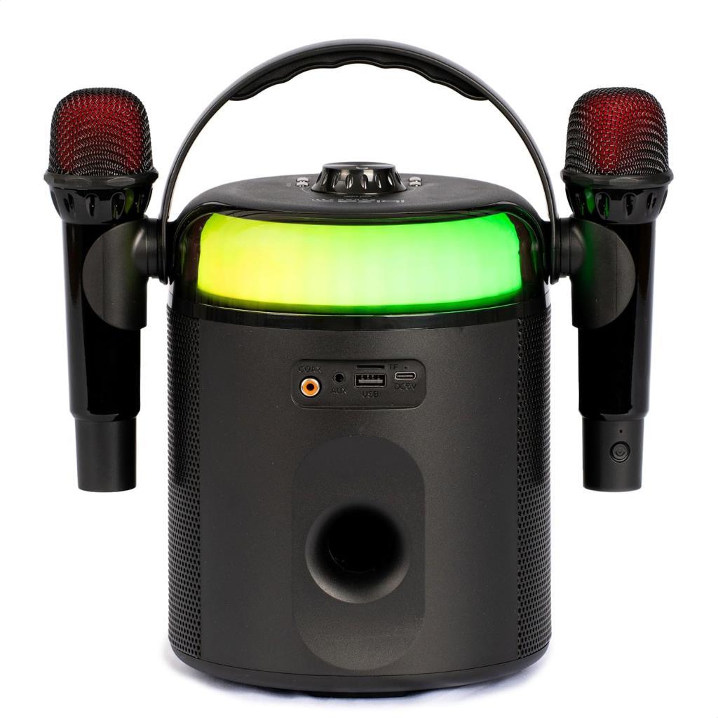Ibiza KARAHOME-BK Işıklı Bluetooth Karaoke Hoparlör ve 2 Adet Kablosuz Mikrofon - TEŞHİR