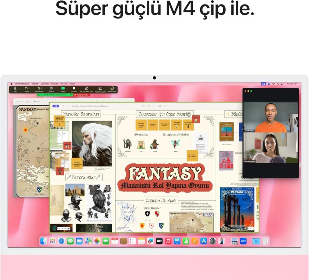 iMac M4 Pembe MWV43TU/A 16 GB 256 GB SSD 10C GPU 24" 4.5K All in One PC Outlet (Açıklamayı Okuyunuz)