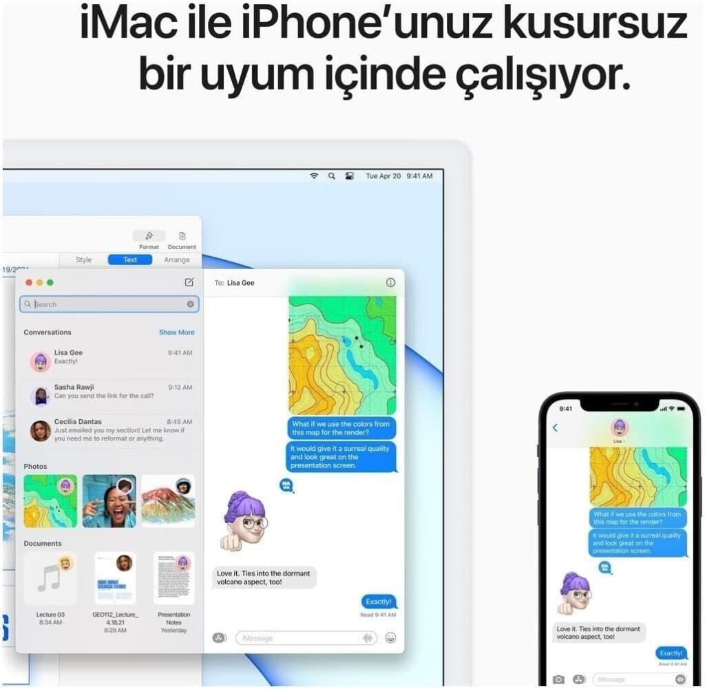 iMac M1 8 GB 256 GB SSD 8C GPU 24" 4.5K All in One PC Outlet (Açıklamayı Okuyunuz)