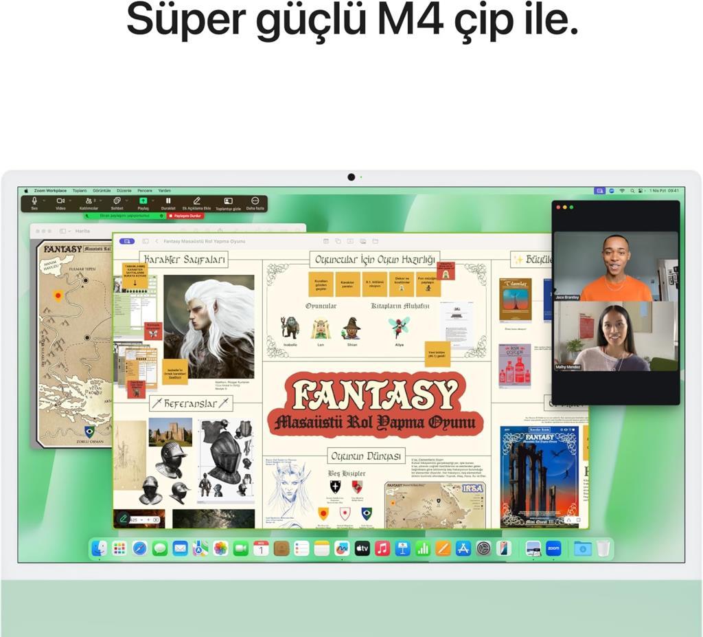 iMac M4 Yeşil MWUY3TU/A 16 GB 256 GB SSD 10C GPU 24" 4.5K All in One PC Outlet (Açıklamayı Okuyunuz)