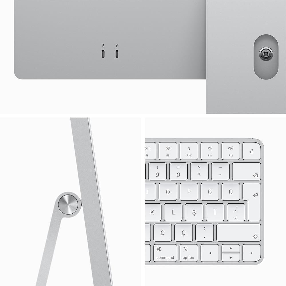 iMac M3 Gümüş MQR93TU/A 8 GB 256 GB SSD 24" 4.5K All in One PC - Outlet